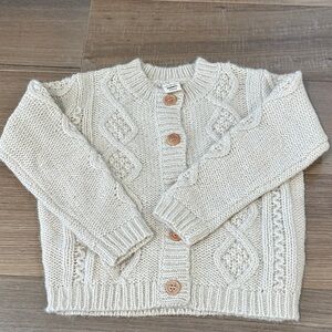Bonton Cream Knit Sweater with Wooden Button